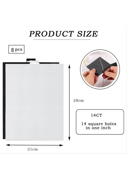 8 Pcs 14 Ct Plastik Örgü Tuval Sayfaları Plastik Örgü Nakış Üretimi Için Plastik Örgü Tabakalar (28CMX21CM Siyah Beyaz) (Yurt Dışından) fiyatları