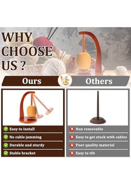 Örme ve Tığ Işi Için Iplik Tutucu Örgü Sevenler Için Tığ Işi Hediyeler Tığ Işi Için Ahşap Iplik Spinner (Yurt Dışından) indirimleri