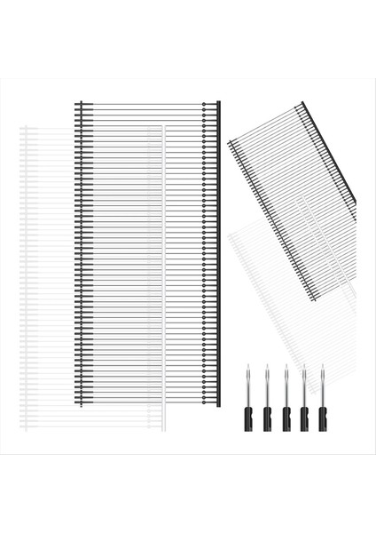 Mini Stitchgun Taşıyıcılar 2400PCS Fixer Tagginggun Berbs Ekler 5 Adet Ekstra Ince Iğneler (Siyah/beyaz 2 Inç) (Yurt Dışından)