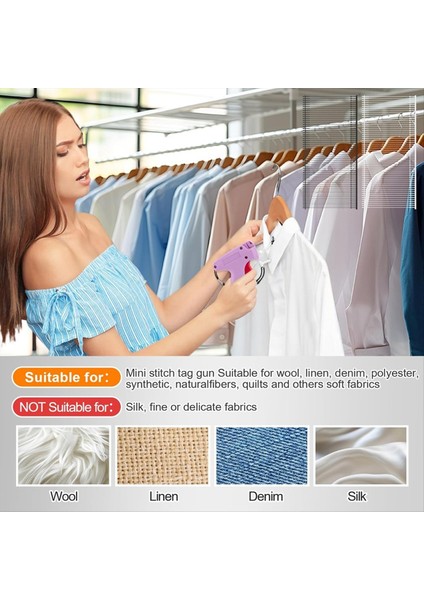 Mini Stitchgun Taşıyıcılar 2400PCS Fixer Tagginggun Berbs Ekler 5 Adet Ekstra Ince Iğneler (Siyah/beyaz 2 Inç) (Yurt Dışından) modelleri