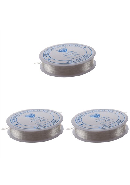 3 Adet 20 Metre Kristal Keskin Boncuklu Diş Kablosu Kablo Teli Mücevherat Yapma Kolyeler Bilezikler 0 5 mm (Yurt Dışından)