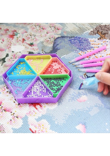 6 Izgara Paleti Elmas Boyama Tepsisi Kitleri Altıgen Büyük Kapasiteli Matkap Plakası Elmas Boyama Kalem Kalemi Çapraz Dikiş D (Yurt Dışından) modelleri