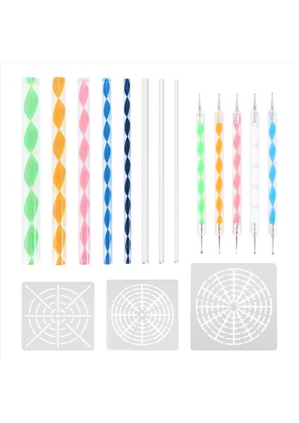 16 Pcs Mandala Dotting Araçları Boyama Kayaları Mandala Şablonları Kit Ball Stylus Kil Heykel Oyma Araçları (Yurt Dışından) fiyatları