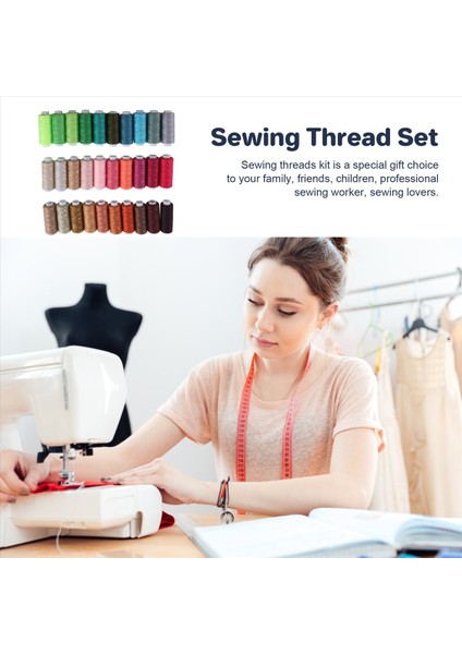 Dikiş İplik Seti 100 Renk 250yd Her Makara Polyester İplik Kiti El veya Makine Dikiş (Yurt Dışından)