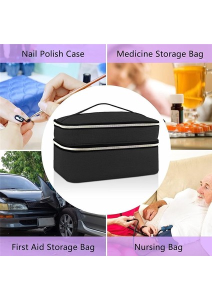 Dikiş Malzemeleri Organizatör Çantası Çift Katmanlı Dikiş Kutusu Organizatör Aksesuarları Depolama Çantası B (Yurt Dışından)