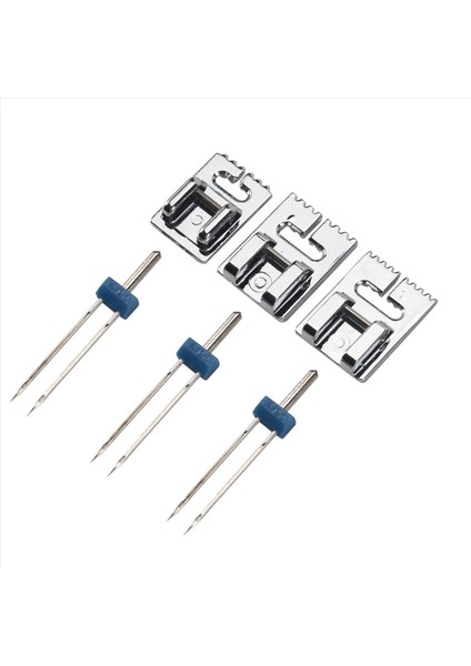 3 Adet Çift Ikiz Iğneler Pimleri (3 Beden Karışık 2 0/90 3 0/90 4 0/90) 3pcs Groove Pintuck Baskısı Basınç Dikiş Makinesi Aksesuarları (Yurt Dışından)
