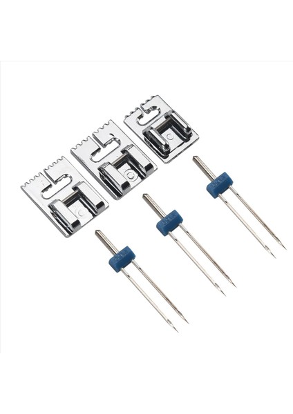 3 Adet Çift Ikiz Iğneler Pimleri (3 Beden Karışık 2 0/90 3 0/90 4 0/90) 3pcs Groove Pintuck Baskısı Basınç Dikiş Makinesi Aksesuarları (Yurt Dışından) modelleri
