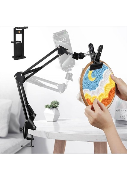 Ayarlanabilir Nakış Çember Stand 3&#39 Te 1 Hoop/tablet/telefon Tutucu 360 ° Rotasyon Iğne Sanat Çerçevesi ile Masaüstü Standı (Yurt Dışından)
