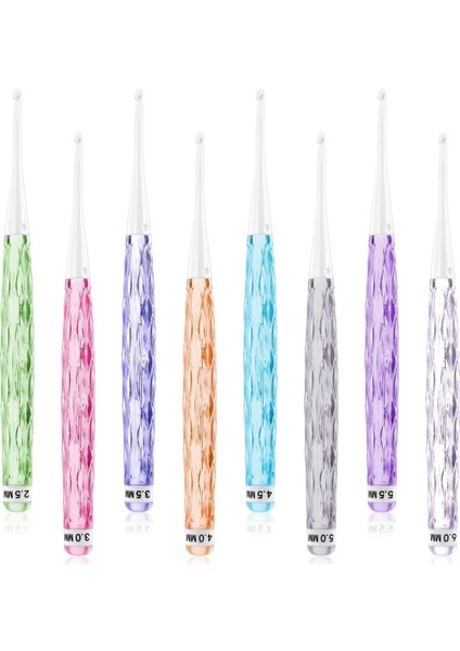 8 Adet Plastik Tığ Işi Kancalar Satır Içi Tığ Işi Kancalar Kaymaz Tığ Işi Kanca Tutamakları Örme Için Ergonomik Tığ Işi Kancalar (Yurt Dışından)