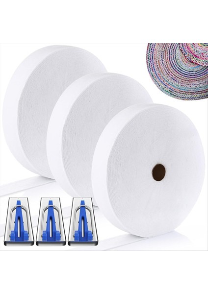 3 Rulo 75/150/230/300 Yarda Pamuk Karışımı Quiltsneedle Için Bir Rulo Üzerinde Vuruş Halı Çanta Örgülü Pamuk Vuruşlu Pamuk Vuruş (Yurt Dışından)