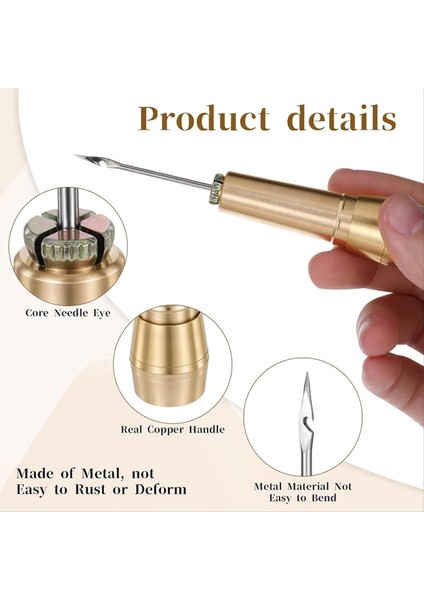 9 Adet Deri Dikiş Barı Kiti Deri Zanaat Iğne Kiti Ayakkabı Onarım Aracı Için 6 Iğne ile Bakır Saplı (Yurt Dışından) fiyatları