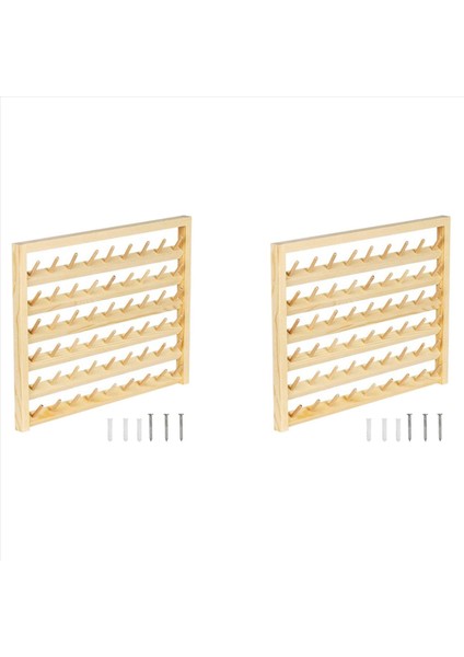 2x 54 Makara Dikiş Iplik Standı Duvar Montajı Dikiş Iplik Standı Kancalı Ahşap Nakış Organizatörü Dikiş Için (Yurt Dışından)
