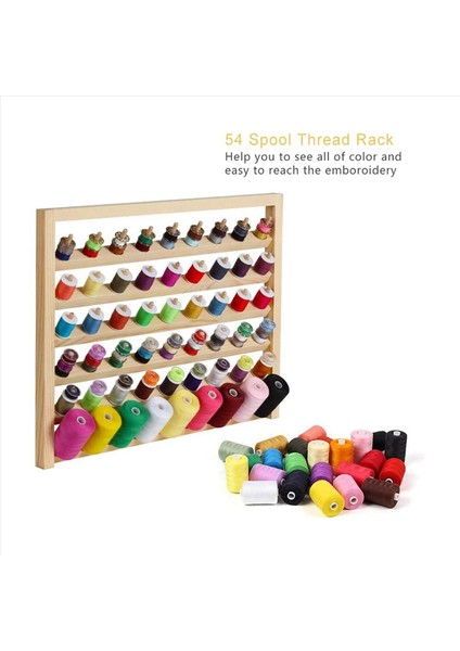 2x 54 Makara Dikiş Iplik Standı Duvar Montajı Dikiş Iplik Standı Kancalı Ahşap Nakış Organizatörü Dikiş Için (Yurt Dışından) modelleri