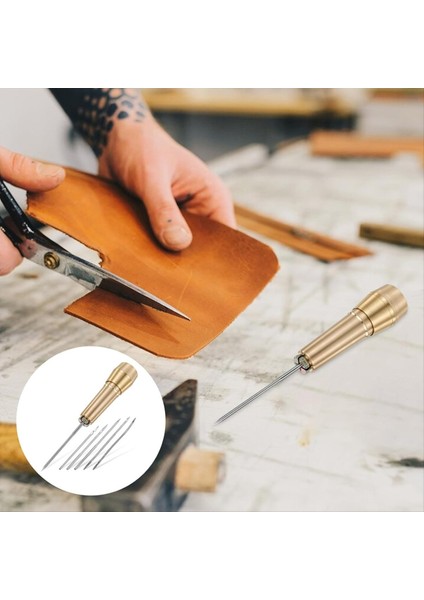 9 Adet Deri Dikiş Barı Kiti Deri Zanaat Iğne Kiti Ayakkabı Onarım Aracı Için 6 Iğne ile Bakır Saplı (Yurt Dışından) indirimleri