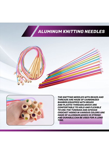 23PCS Tunisian Tığ Işi Kanca Seti Plastik Kablo Afgan Tığ Kancası ve Tunus Afgan Alüminyum Örgü Iğneleri Içerir (Yurt Dışından) indirimleri