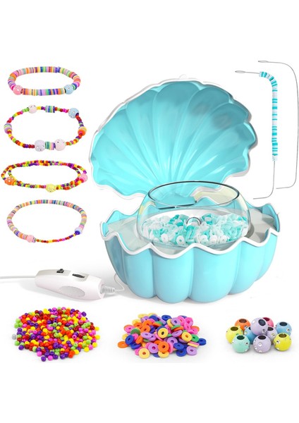 Boncuk Stringing Machine Spinner, İğne ve İplik Bilezikleri ile Kız Clay Electric için Hediye Yapma (Yurt Dışından)