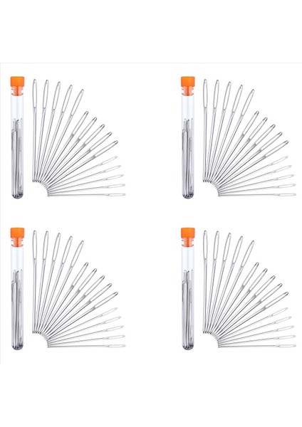 60 Adet Künt Iğneler Paslanmaz Çelik Büyük Göz Iplik Örgü Iğneleri Dikiş Iğneleri 3 Boyut (Yurt Dışından)