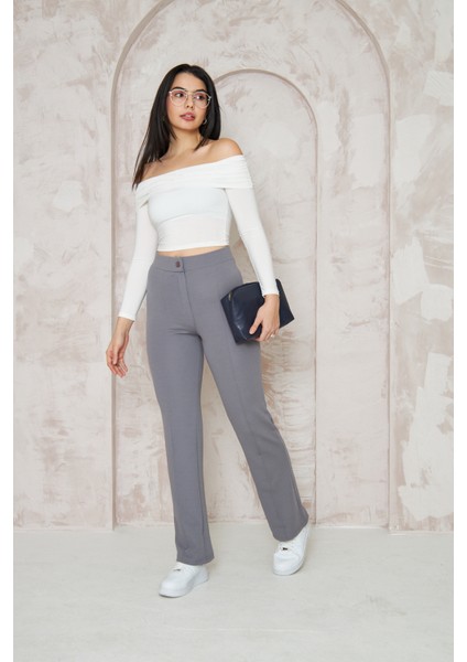 Likralı Gri Kadın Palazzo Pantolon fiyatları