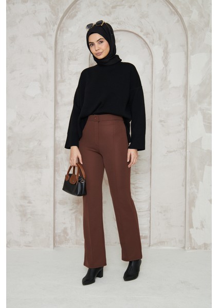 Likralı Önü Çimalı Kadın Palazzo Pantolon fiyatları