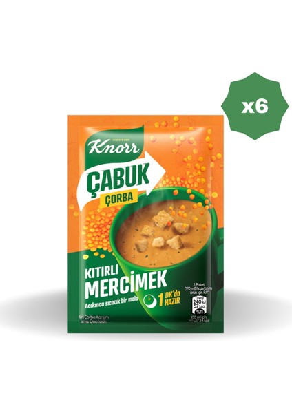 Çabuk Çorba Mercimek - (6 Adet)