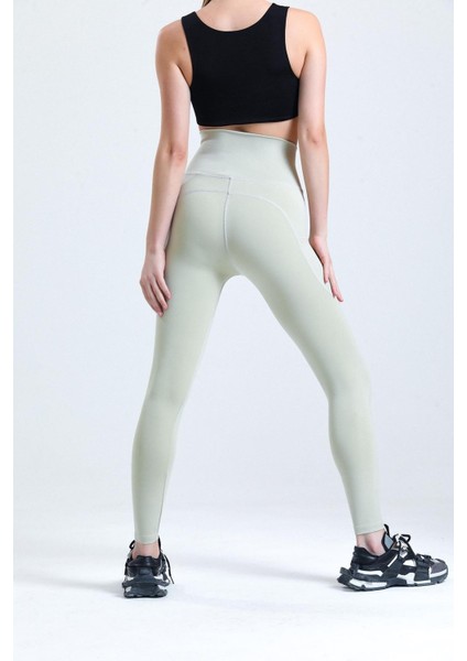 Taş Yüksek Bel Sıkılaştırıcı Toparlayıcı Push-up Çift Cepli Bilek Hizasında Spor Tayt indirimleri