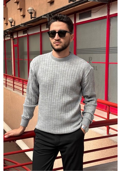 Erkek, Bisiklet Yaka, Esnek Yapılı, Çizgi Desenli, Old Money Culture, Kazak PLTK15 modelleri