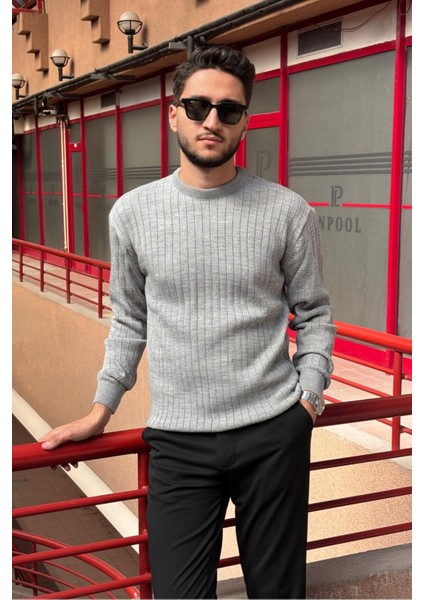 Erkek, Bisiklet Yaka, Esnek Yapılı, Çizgi Desenli, Old Money Culture, Kazak PLTK15 fırsatları