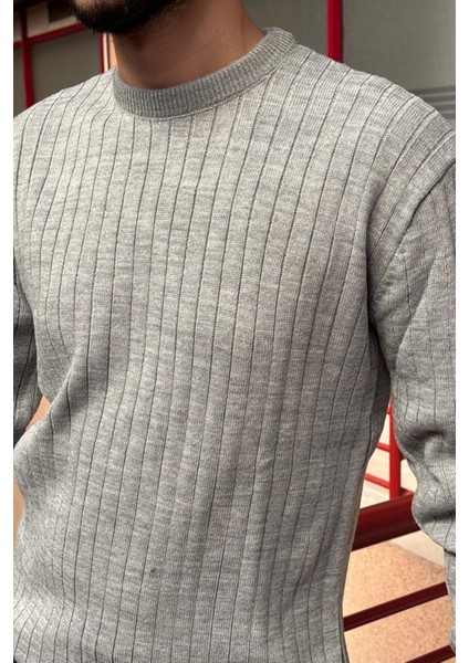 Erkek, Bisiklet Yaka, Esnek Yapılı, Çizgi Desenli, Old Money Culture, Kazak PLTK15