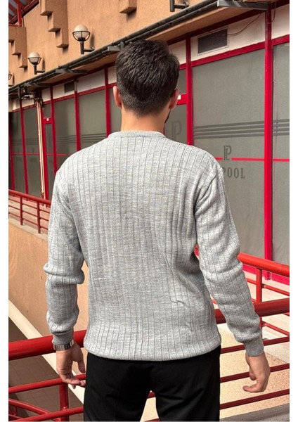 Erkek, Bisiklet Yaka, Esnek Yapılı, Çizgi Desenli, Old Money Culture, Kazak PLTK15