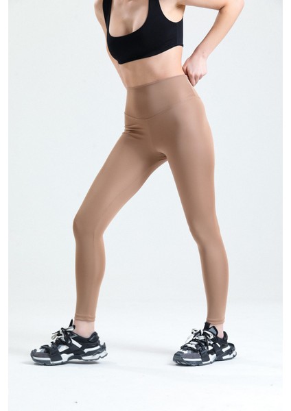 Caramel Yüksek Bel Toparlayıcı Dalgıç Kumaş Spor Günlük Tayt indirimleri