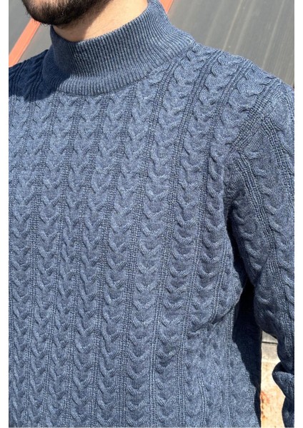 Erkek, Old Money Culture, Yarım Balıkçı Yaka, Yünlü, Saç Örgü, Kışlık Kazak PLTK11 indirimleri