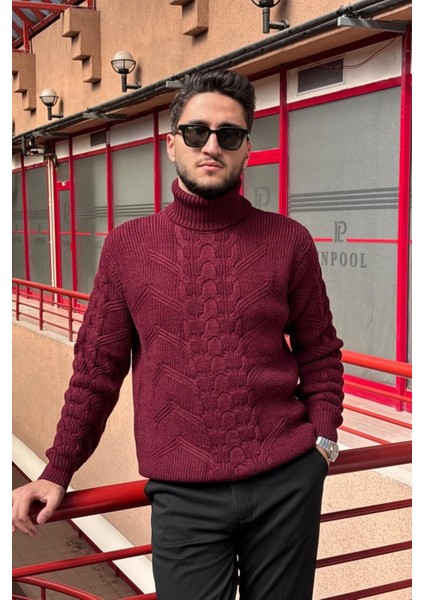 Erkek, Saç Örgü, Tam Balıkçı Yaka, Yünlü, Old Money Culture, Kazak PLTK13