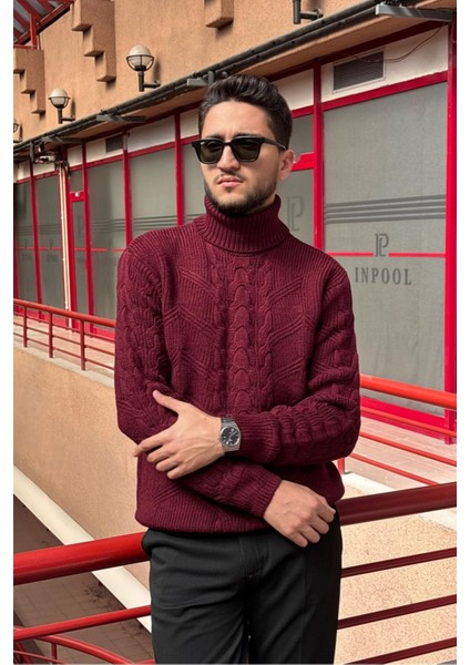 Erkek, Saç Örgü, Tam Balıkçı Yaka, Yünlü, Old Money Culture, Kazak PLTK13