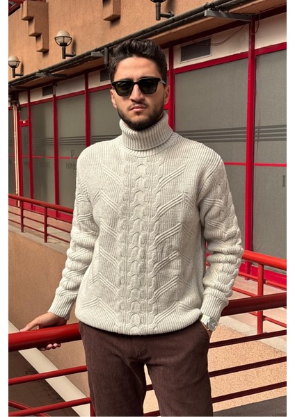 Erkek, Saç Örgü, Tam Balıkçı Yaka, Yünlü, Old Money Culture, Kazak PLTK13