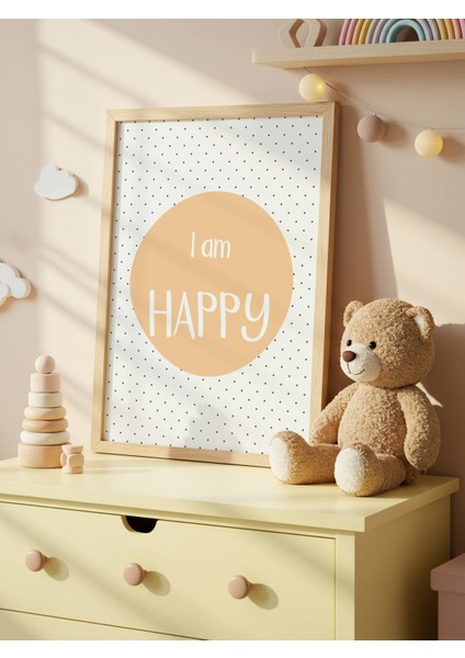 I Am Happy Dijital Baskı Poster Sarı (Çerçevesiz) indirimleri