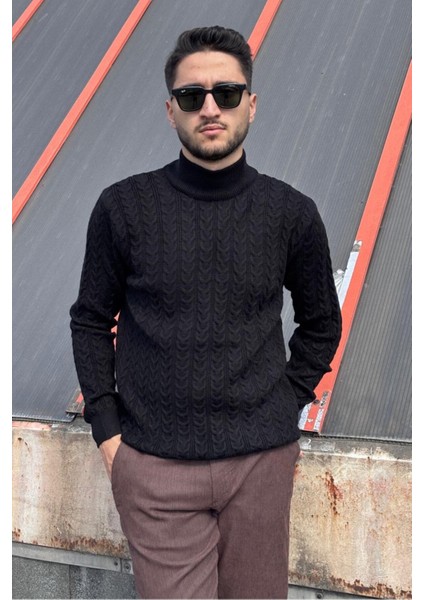 Erkek, Old Money Culture, Yarım Balıkçı Yaka, Yünlü, Saç Örgü, Kışlık Kazak PLTK11 modelleri