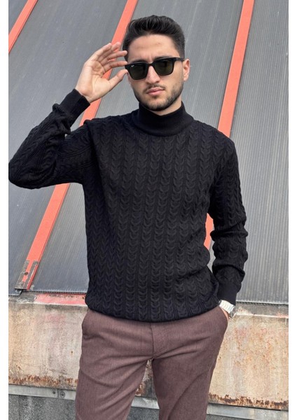 Erkek, Old Money Culture, Yarım Balıkçı Yaka, Yünlü, Saç Örgü, Kışlık Kazak PLTK11 indirimleri