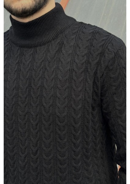 Erkek, Old Money Culture, Yarım Balıkçı Yaka, Yünlü, Saç Örgü, Kışlık Kazak PLTK11