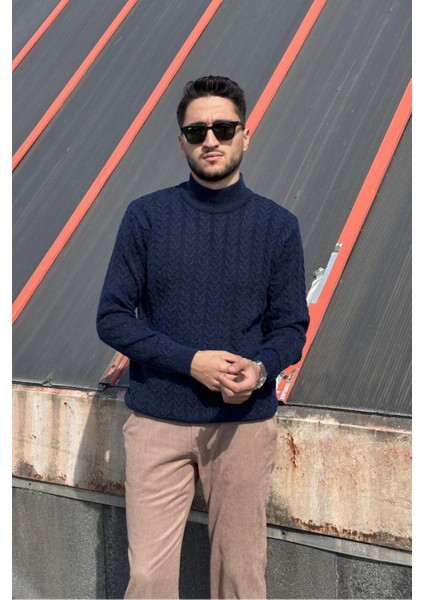 Erkek, Old Money Culture, Yarım Balıkçı Yaka, Yünlü, Saç Örgü, Kışlık Kazak PLTK11 modelleri