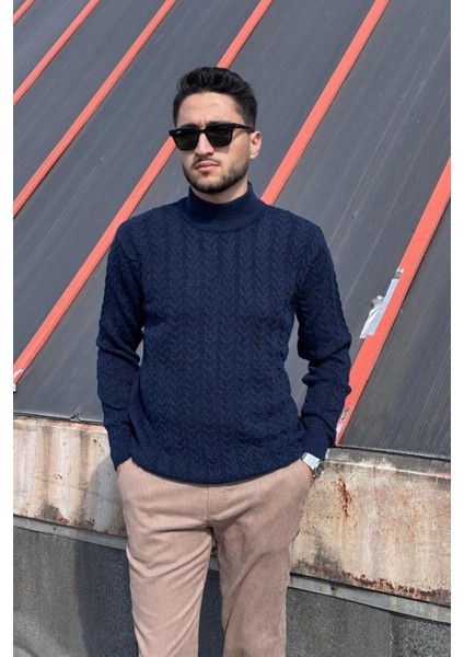 Erkek, Old Money Culture, Yarım Balıkçı Yaka, Yünlü, Saç Örgü, Kışlık Kazak PLTK11 fırsatları