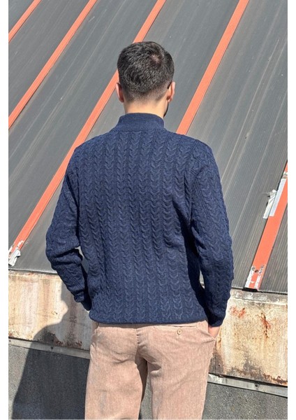 Erkek, Old Money Culture, Yarım Balıkçı Yaka, Yünlü, Saç Örgü, Kışlık Kazak PLTK11 indirimleri