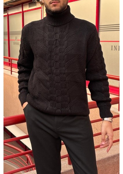 Erkek, Saç Örgü, Tam Balıkçı Yaka, Yünlü, Old Money Culture, Kazak PLTK13