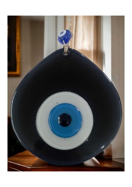 Mavi Nazar Boncuklu Siyah Renk Nazar Boncuklu Damla Desen El Yapımı Duvar Süsü modelleri