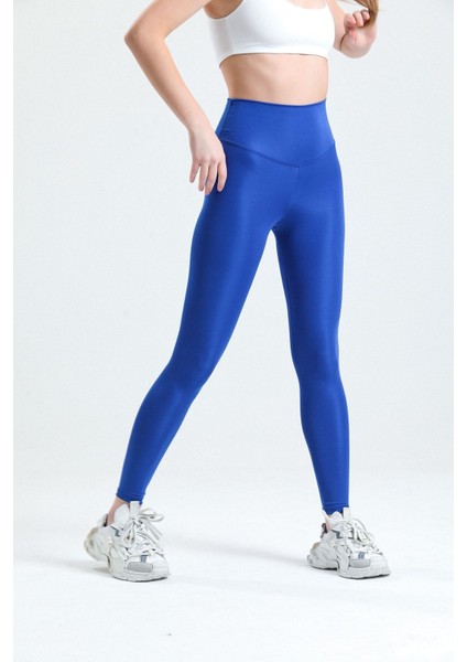 Mavi Yüksek Bel Toparlayıcı Dalgıç Kumaş Spor Günlük Tayt fiyatları