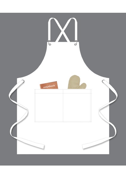 Beyaz Cepli Masterchef Mutfak Önlüğü – Aşçı Önlüğü – Garson Önlüğü