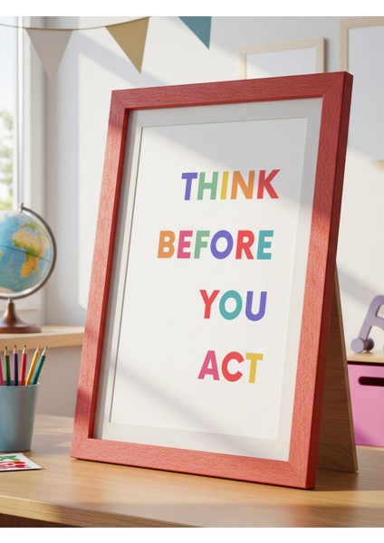Think Before You Act Dijital Baskı Poster (Çerçevesiz) fırsatları
