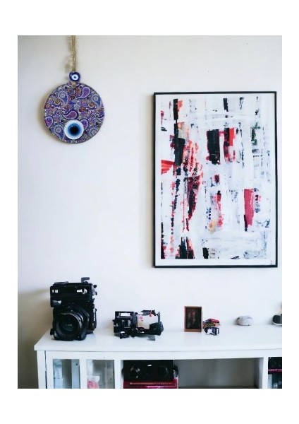 Mandala Desen Mavi Mor Nazar Boncuklu Füzyon Cam El İşçiliği modelleri