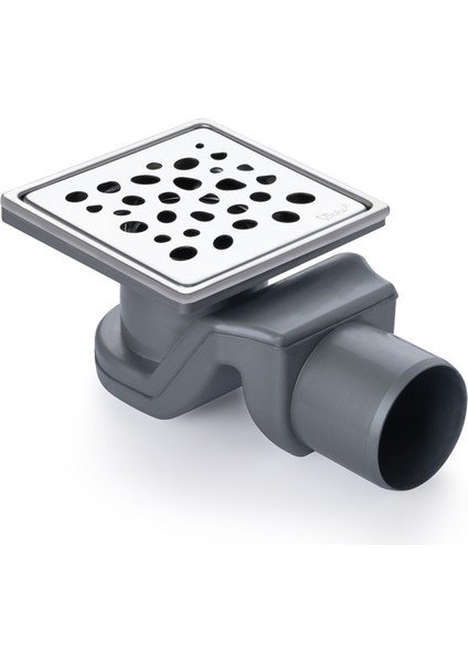 Twisty Yükseklik Ayarlı Tesisat Süzgeci 10X10 Çakıl Taşı Ø32 Paslanmaz Çelik Çerçeveli