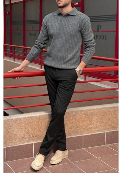 Erkek, Old Money Culture, Çizgi Görünümlü, Polo Yaka, Triko Kazak PLTK10 fırsatları