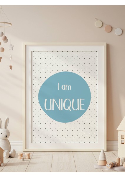 I Am Unique Dijital Baskı Poster Mavi (Çerçevesiz)